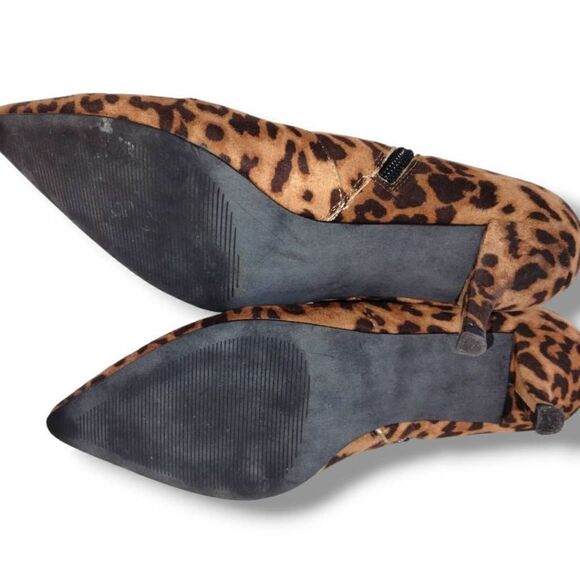 Eloquii Womens Boots Animal Print Sz 8w Browns Faux Suede Ankle Zip Stretch Tab - Picture 11 of 14